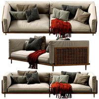 Brass & Walnut 122 Belle Reeve Sofa  (119285)
