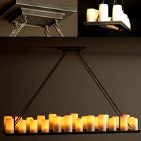 PILLAR CANDLE RECTANGULAR CHANDELIER LARGE (116406)