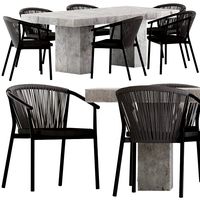 Coco Republic Marco Stackable Chair and Abbot Table (116382)