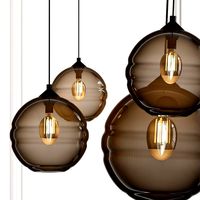 Pendant Blown Glass Clear Band (112816)