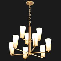 Gray Polyester Wide Triple Shade Chandelier (111346)