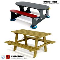 KOMPAN GARDEN TABLE & PICNIC TABLE (111331)
