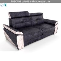 TOSCANE anthracite gris clair sofa (110669)