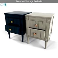 Vintage Bourbon bedside tables in gray and navy color (110635)