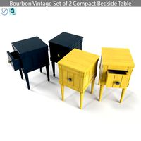 2 compact bedside tables vintage Bourbon set (110629)