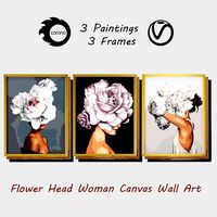 Art Frams 3- 3 Art Flower Head Woman By 3 Frams (109583)