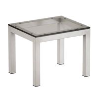 Parsons Clear Glass Top Stainless Steel Base End Table (109502)