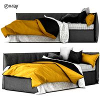 Childrens bed with decorative pillows (108899)