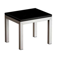 Parsons Black Marble Top Stainless Steel Base End Table (108447)