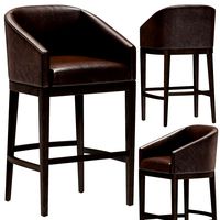 Restoration Hardware Morgan Barrelback Slope Leather Bar Stool (107220)