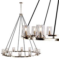 Restoration Hardware PAUILLAC ROUND CHANDELIER 48 Glass shade and Nickel (106867)
