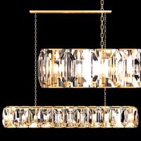 Restoration Hardware HARLOW CRYSTAL RECTANGULAR CHANDELIER 74 Brass (106690)