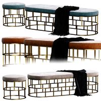 RIVIERA Bench and Pouf (106637)