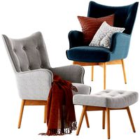 Temple and Webster Buckland Armchair and Footstool (105868)