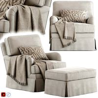 Ethan Allen Monica Armchair with Ottoman (102570)
