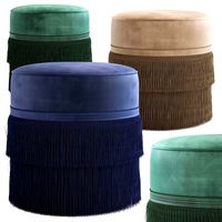 Globewest Kennedy Fringed Ottoman (102194)