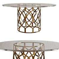 Bernhardt Salon Dining Table with Glass Top (102067)