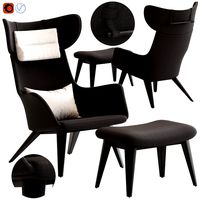 Coco Republic Soho Outdoor Occasional Chair and Footstool (102009)