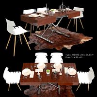 KIMBERLY & DAKOTA table and chairs with serving (101229)