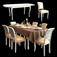 Table and chairs with serving 1 (101077)