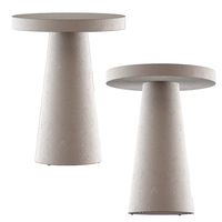 Willy White Plaster Pedestal Side Table (99831)