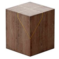 Rylan Brass-Inlaid Wood Block End Table (88748)