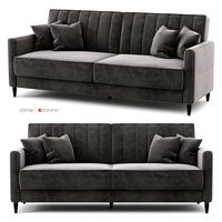 Nia Sleeper Black Velor Sofa by Willa Arlo Interiors (66371)