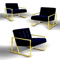 Navy Velvet Chair (50212)