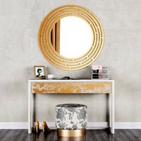 Cazarina Interiors Dressing Table With Mirror and Ottoman (47127)