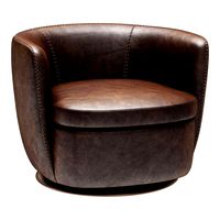 Klein Leather Swivel armchair (46017)