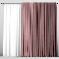 Burgundy Curtains with Tulle (38537)