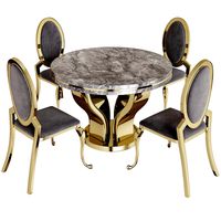 Pamela Creamy White and Gold Table and chair (34226)