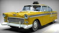 Taxi Yellow cab Belair sedan 1955 (25400)
