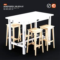 Ikea NORDVIKEN bar table and NILSOLLE bar stool (22529)