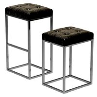 Restoration Hardware Reese Tufted Leather Stool (22288)