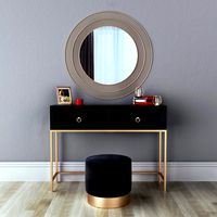 CAZARINA Interiors Dressing Table with Mirror and Ottoman  (22258)