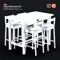 Ikea Nordviken bar table and bar stool (22257)