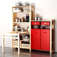 Ikea IVAR Shelving with table / cabinets / drawers and kitchen decor set (22254)