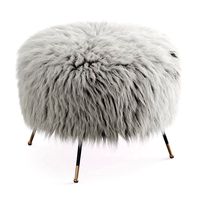 Mongolian Goat Fur Italian pouf (22171)