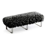 Mongolian Fur Gray Bench (22168)