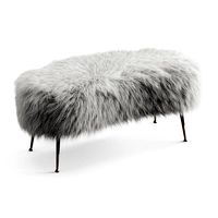 White Fauxfur Gio Ponti Bench (22094)