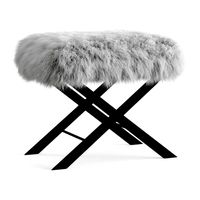 X Frame Bench White Mongolian Lamb (22088)