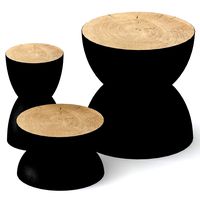 Three stump coffee tables (19007)