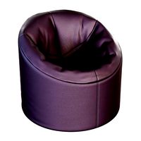 Soft Brown Faux Leather Pouf (18510)