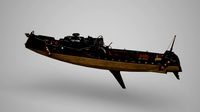 Vintage Steam Age style speedboat