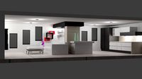 A simple room in the style of a high-tech