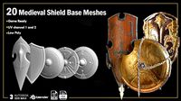 20 Medieval Shield Base Meshes