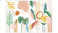 Papel de Parede Painel Folhagem 4 Tiles