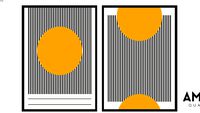 Quadros Geométrico Bauhaus 13A e 13B - Ammo Quadros