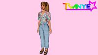 Garota com Blusa Cropped e Jeans